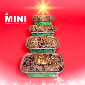 <span class="brown-color">MINI WHISKY<br>FRUIT CAKE - SET of 4's</span> <br><br> <span style="font-weight: normal !important;">LIMITED FESTIVE EXCLUSIVE</span>